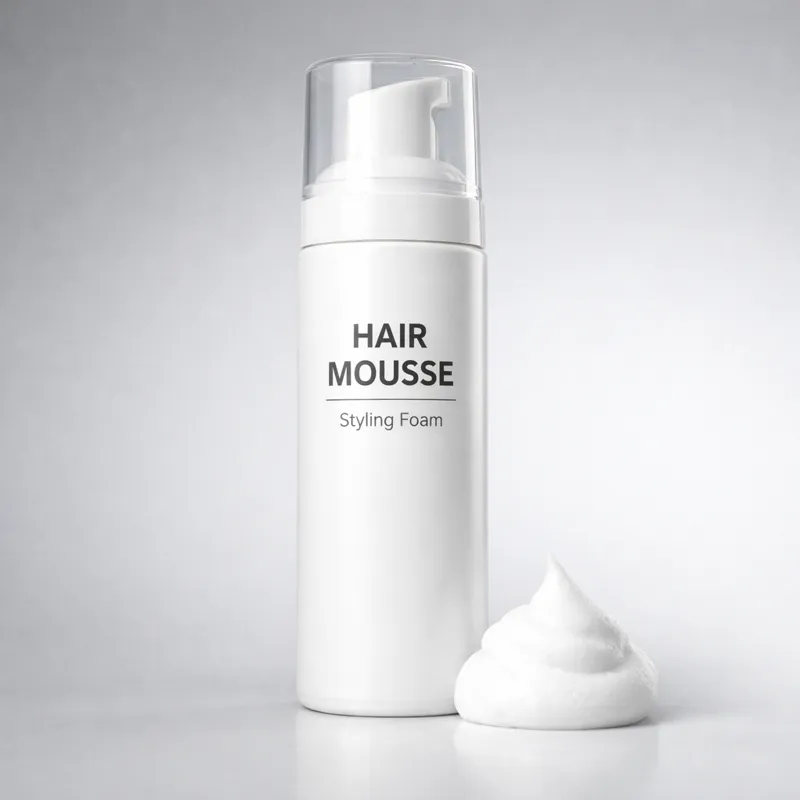 Hair mousse bottle for volume and lightweight texture