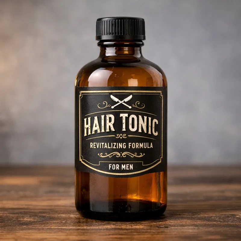 Vintage-style hair tonic bottle for refreshing and restyling