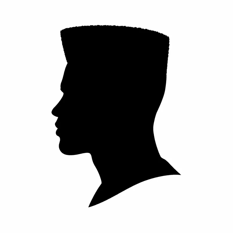 High top fade silhouette representing shaped coily hair
