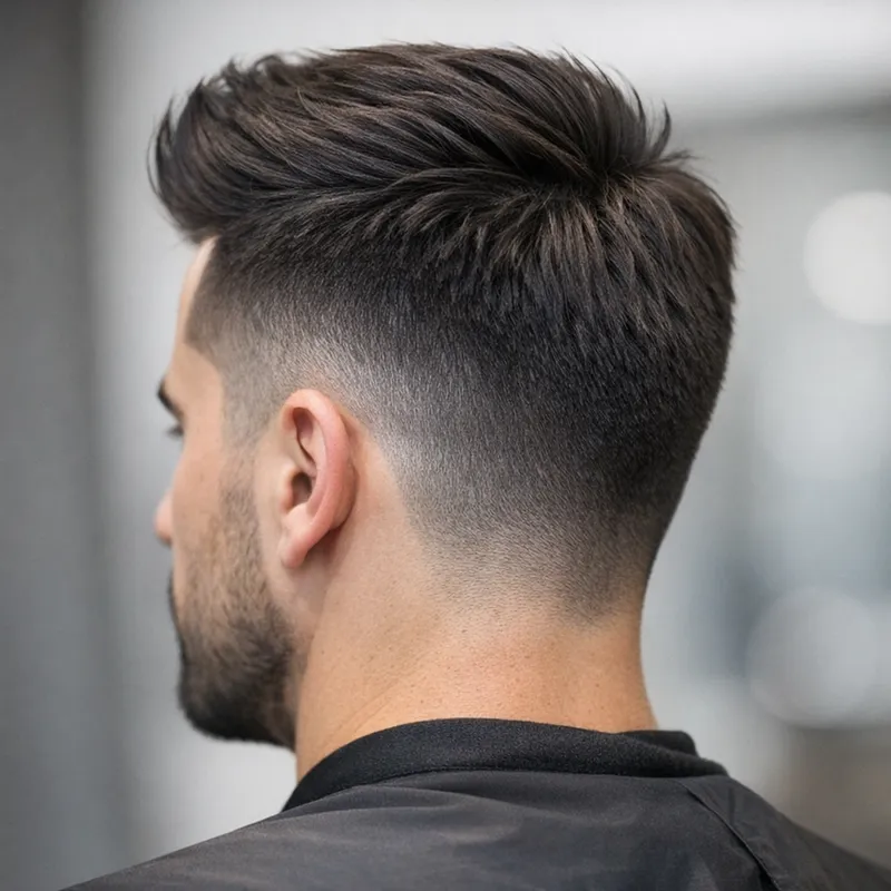 Man with long textured hair, ideal length for styling a ponytail