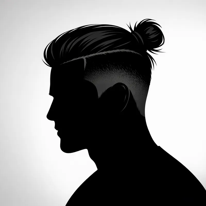 Silhouette hairstyle concept for a clean tied-back look with side structure