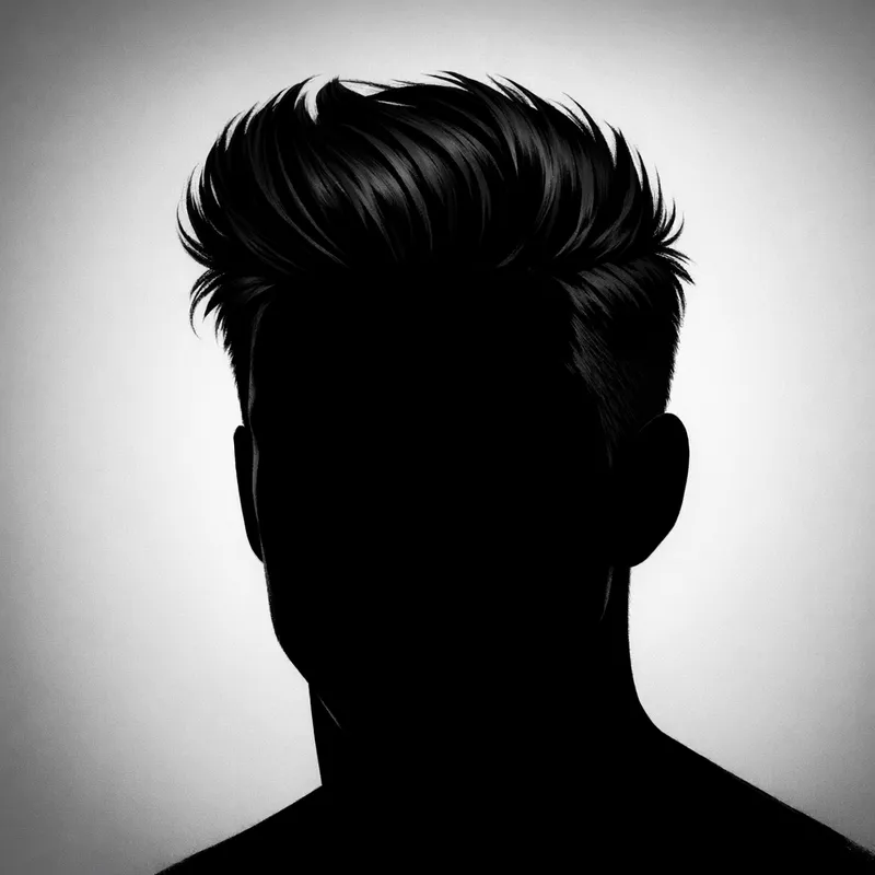 Undercut hairstyle silhouette with volume on top and shaved sides, ideal base for an undercut ponytail