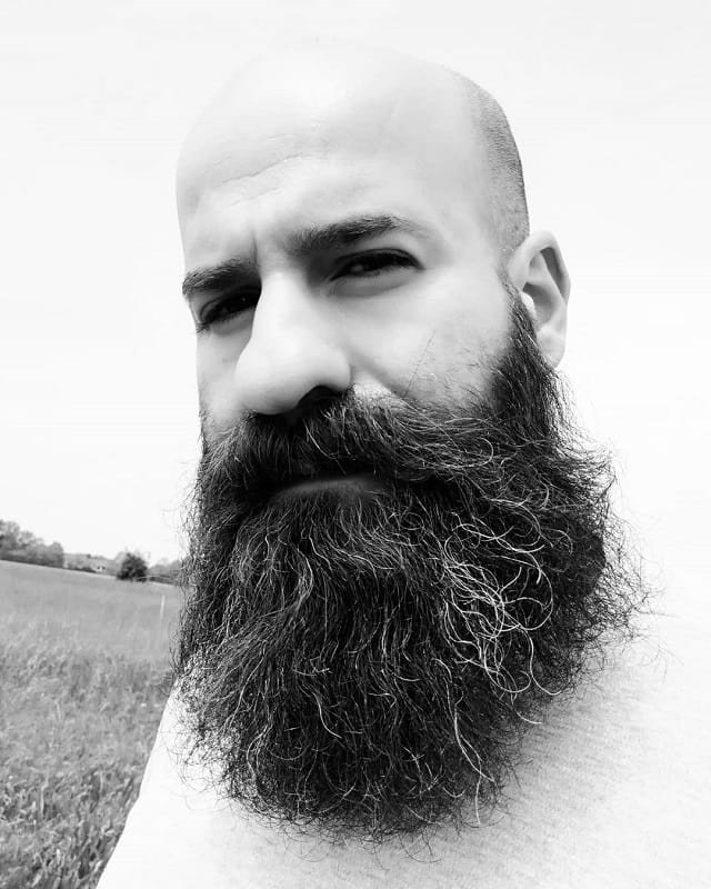 bald with full beard