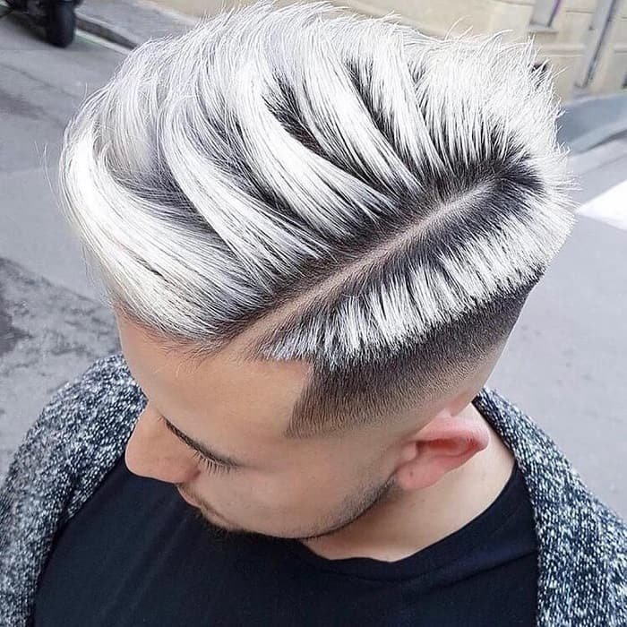 silver blow out haircut for men