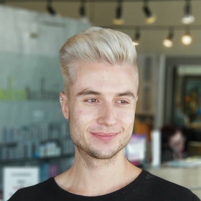 blonde blow out haircut for men