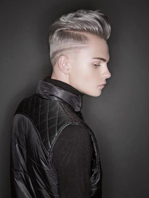 side shaved head design with lines