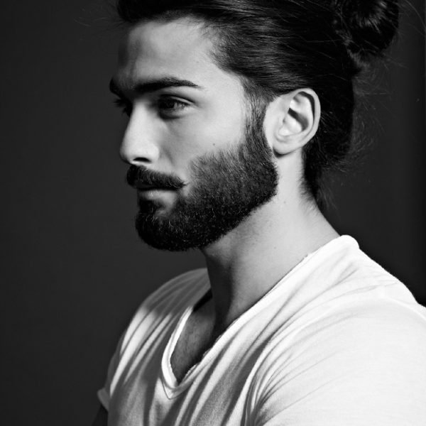 Man bun hairstyle